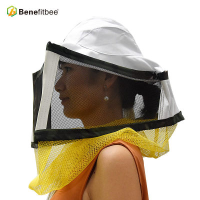 2018 White Square Beekeeping Equitment Polyester Cotton Gauze element Bee Protective Hat For Beekeeper