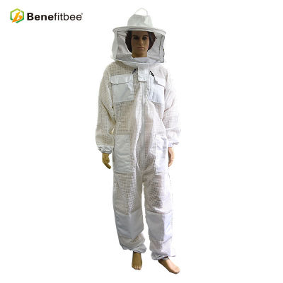 2018 Beekeeping tools White Round Hat PVC Protective Bee Suit For Beekeeper