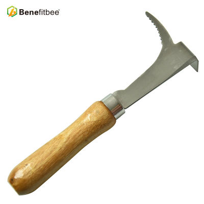 Beekeeping Tools Curved Short 7.68inch Wooden Handle Stainless Steel Hive Tools
