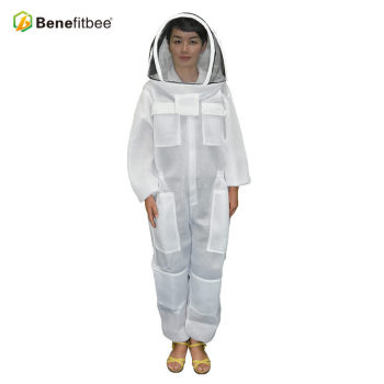 White Front Open Type Zipper Beekeeping Equitment Screen Cloth Protective Suit