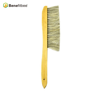 Spindle-shaped Dual Rows Wooden Handle Bee Brushes For Beekeeping Tools