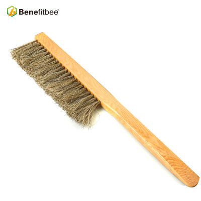 Dual Rows Wooden Handle Plastic Horse hair Bee Brushes For Beekeeping Manufacturer