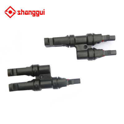 T type three branch Connectors TUV  Waterproof IP67 PV Solar Junction Box For Solar Panel Male and Female MC4 Connector pins in chain