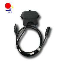 TUV certificate solar polysilicon  black junction box combiner box IP65 with MC4 connectors customized cable legth