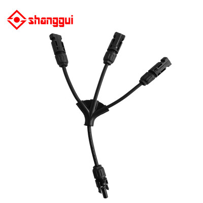 black MC4 Connectors four or three  Branch customized  Cable Wire