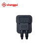 IP65 Electric PPO Plastic Junction Box Black with Cable Gland for film solar moudle