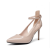 Pointed Toe Shallow Mouth Ankle Strap nude Patent Leather Women Shoes