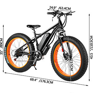 Electric Fat Tire Bicycle Beach Snow Crusier Bike