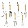 wholesale high quality wooden handle gardening hand fork trowel set