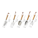 Good Garden Hand Tools Transplanter wood Handle stainless steel Trowel and Cultivator
