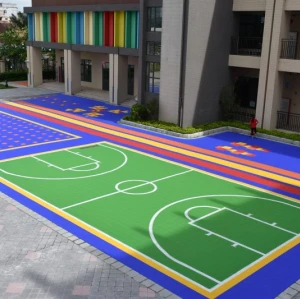 PP Synthetic Interlocking Outdoor Portable Sports Floor removable basketball court sports flooring