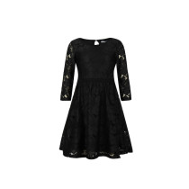 zhAjh Girls 100% Nylon Novelty Lace 3/4 Sleeve Body Lined Midi Dress