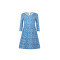 zhAjh Girls 100% Combed Cotton Spandex Jersey with Keys Print Lace 3/4 Sleeve Midi Dress