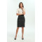 zhAjh Womens TR Spandex Blend Double Woven Plaid Knee Length Pencil Skirt