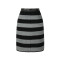 zhAjh Womens TR Spandex Blend Double Woven Stripe Knee Length Pencil Skirt