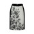 zhAjh Womens 95% Cotton 5% Spandex Placed Screen Print Knee Length Pencil Skirt with Contrast Waistband and Side Panels