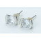 zhAjh Womens  Silver Round Checkerboard Cut Gemstone Stud Earrings