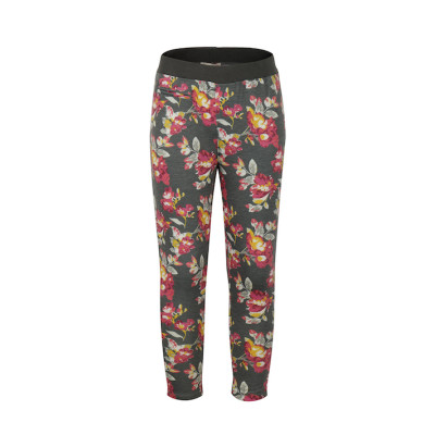 zhAjh Girls 65% Polyester 30% Rayon 5% Spandex Ponte Floral Print Pencil Pant with Elastic Waistband