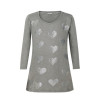 zhAjh Girls 95% Cotton 5% Spandex Jersey Scoop Neck  3/4 Sleeve Graphic Love Heart T Shirt