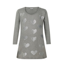zhAjh Girls 95% Cotton 5% Spandex Jersey Scoop Neck  3/4 Sleeve Graphic Love Heart T Shirt