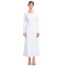 zhAjh Women Cotton Lace A Line Body Long Sleeve Bottom Hem Wide Lace Trim Maxi Dress with Pockets