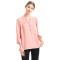 zhAjh Womens 100% Polyester Crepe Henley Collar Loose Fit 3/4 Sleeve Elastic Cuff Drapey Fashion Top