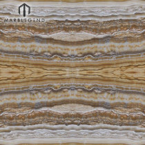 Bookmatched Onyx Tiles Slab Panel For Hotel Wall Cladding Empire Gold Onyx