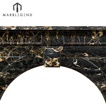 High quality wholesale price Victorian Portoro Marble fireplace mantel