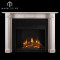Well polished indoor freestanding white natural stone marble fireplace