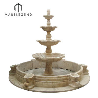 Outdoor Garden Decoration Four Tier Marble Water Fountain