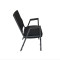 Upholstered Stack Church Chair with Arms Black Fabric