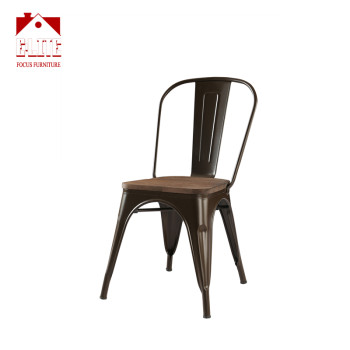 Factory supplier wood top metal chair for restaurant