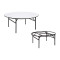 STEEL FRAME ROUND WOODEN TOP RESTAURANT DINING TABLE