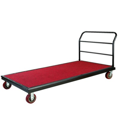 STEEL FRAME RED FABRIC STRONG TABLE TROLLEY