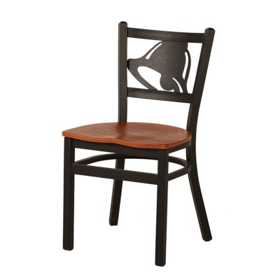 WHOLESALE METAL FRAME WOODEN SEAT CHIC RESTAURANT CHAIR