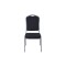 BLACK FABRIC SILVER FRAME STEEL STACKING BANQUET CHAIR