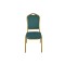 GREEN PATTERNED FABRIC GOLDEN FRAME STEEL STACKING BANQUET CHAIR-FLUTED FRAME
