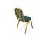 GREEN PATTERNED FABRIC GOLDEN FRAME STEEL STACKING BANQUET CHAIR-FLUTED FRAME