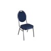 BLUE PATTERNED SILVER VEIN FRAME STEEL STACKING ROUND BACK BANQUET CHAIR-PLAIN FRAME