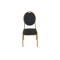 BLACK PU GOLD FRAME STEEL STACKING ROUND BUTTON BACK BANQUET CHAIR-PLAIN FRAME
