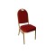 RED FLECKED FABRIC GOLD FRAME STEEL STACKING ROUND LADDER BACK BANQUET CHAIR-PLAIN FRAME