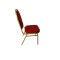 RED FLECKED FABRIC GOLD FRAME STEEL STACKING ROUND LADDER BACK BANQUET CHAIR-PLAIN FRAME