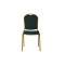 GREEN PATTERNED GOLD FRAME STEEL STACKING ROUND BACK BANQUET CHAIR-PLAIN FRAME