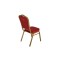 RED VELVET EMBROIDER FABRIC GOLD FRAME STEEL STACKING THRONE BACK BANQUET CHAIR-FLUTED FRAME
