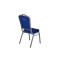 BLUE VELVET EMBROIDER FABRIC SILVER FRAME STEEL STACKING THRONE BACK BANQUET CHAIR-FLUTED FRAME