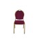 PURPLE VELVET FABRIC GOLD FRAME STEEL STACKING ROUND BACK BANQUET CHAIR-FLUTED FRAME