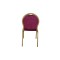 PURPLE VELVET FABRIC GOLD FRAME STEEL STACKING ROUND BACK BANQUET CHAIR-FLUTED FRAME