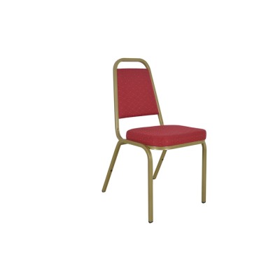 SQUARE BACK RED FABRIC STEEL FRAME RESTAURANT BANQUET CHAIR