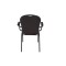 BROWN PATTERNED FABRIC BLACK FRAME STEEL STACKING BANQUET ARM CHAIR-PLAIN FRAME