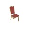 RED PATTERNED FABRIC GOLD FRAME STEEL STACKING HIGH BACK BANQUET CHAIR-FLUTED FRAME